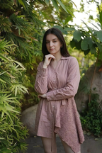 Rosé Drap Shirt Dress