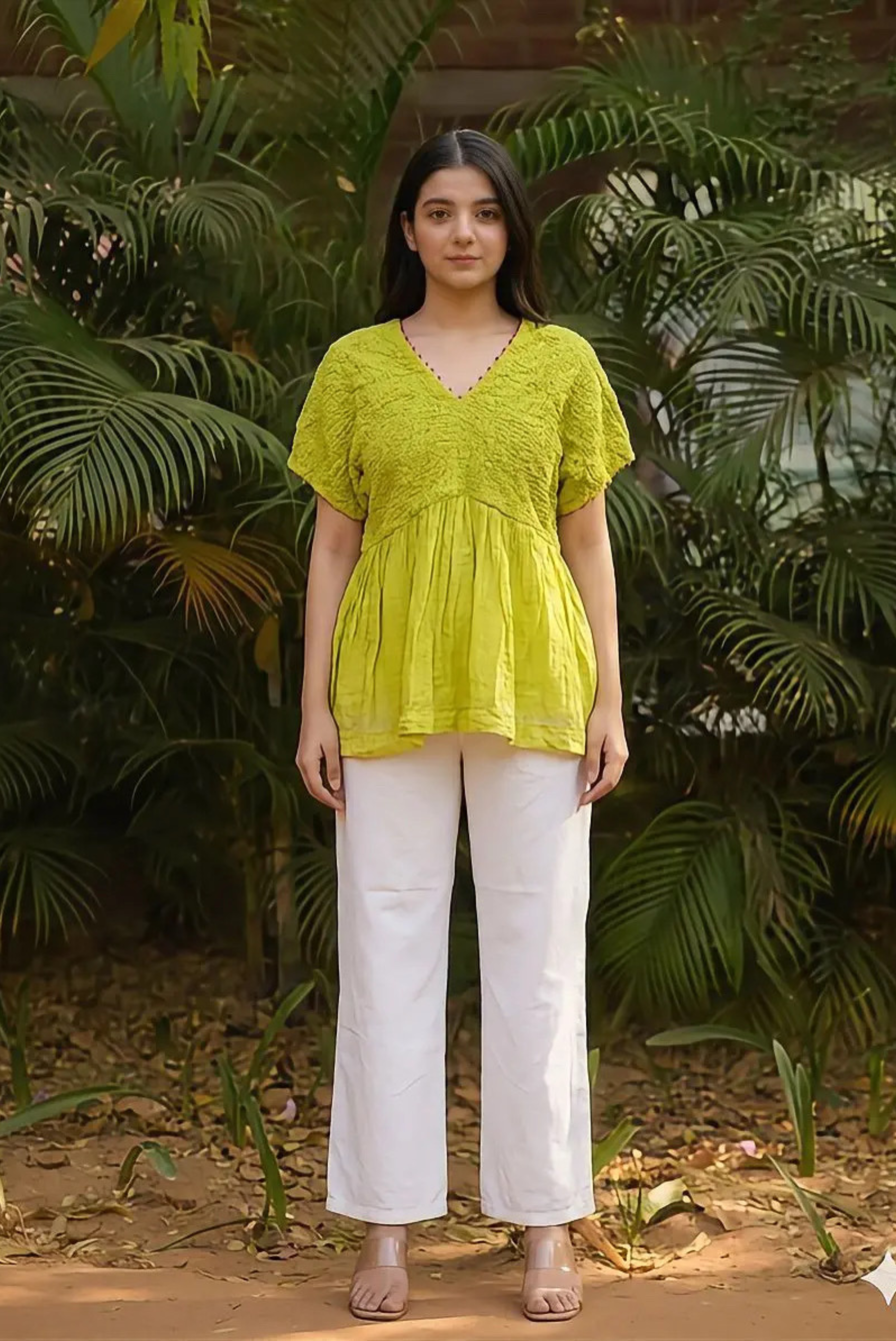 Lime Bloom Top