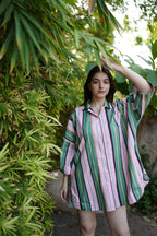 Meadow Stripe Cotton Shirt Dress
