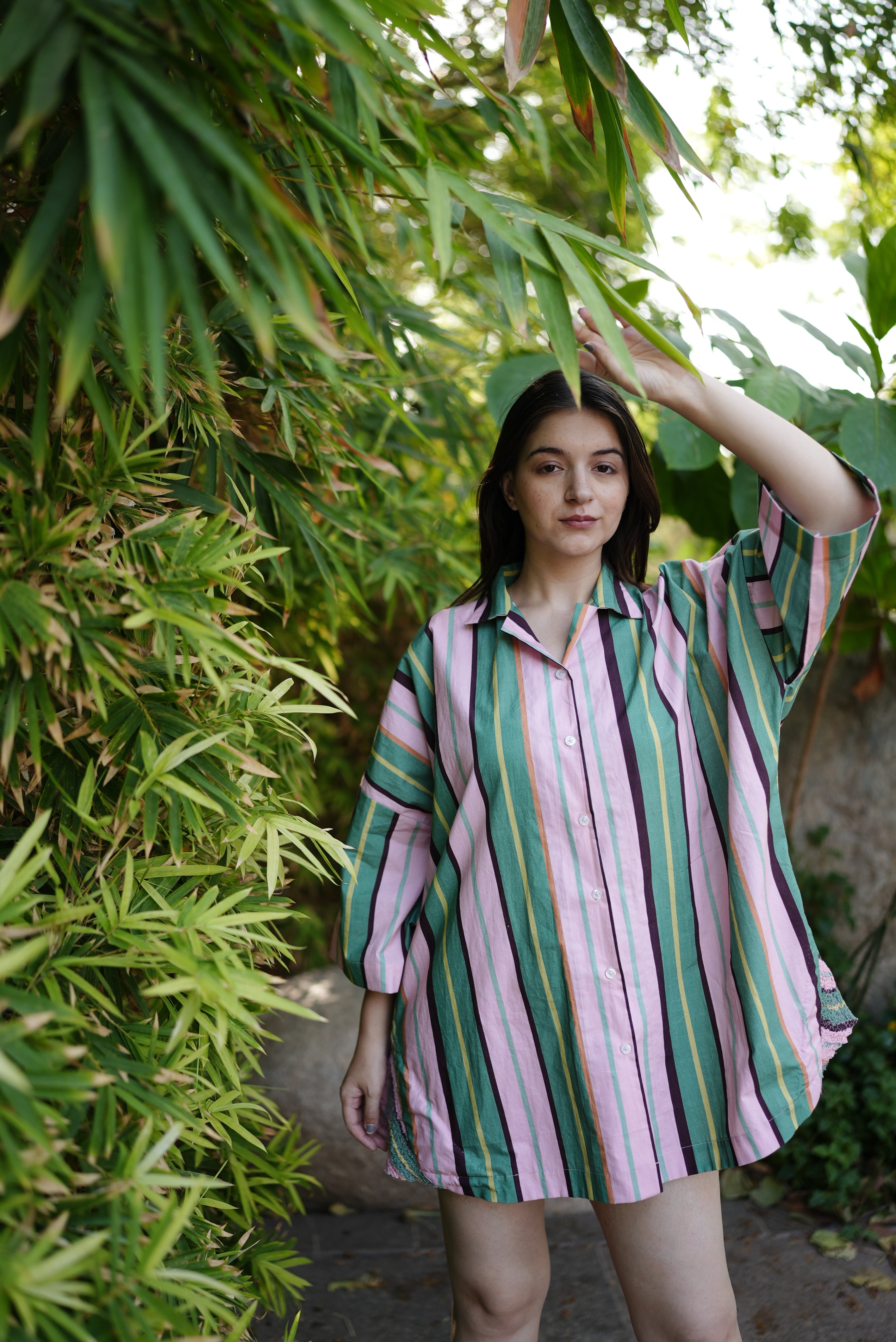 Meadow Stripe Cotton Shirt Dress