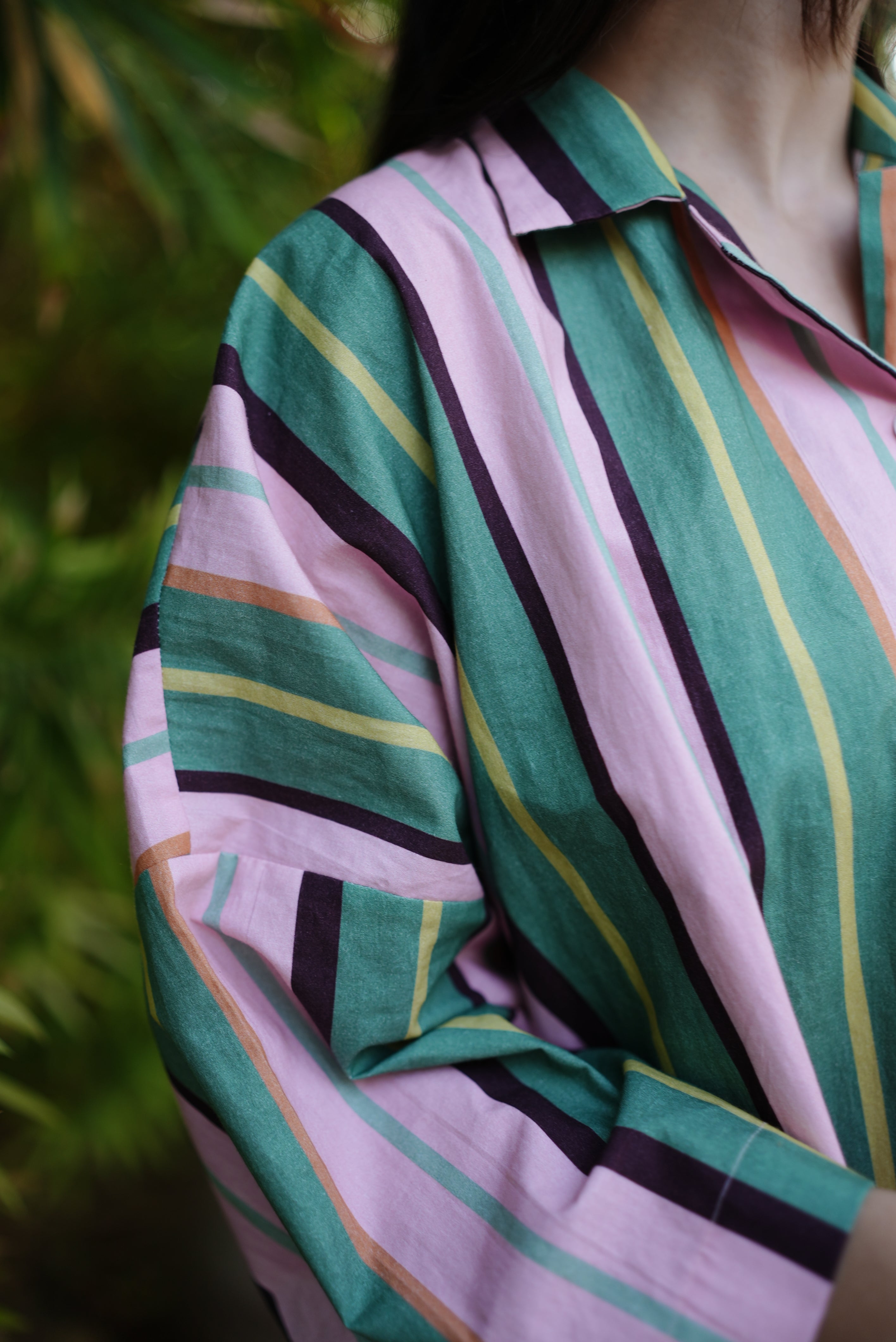 Meadow Stripe Cotton Shirt Dress