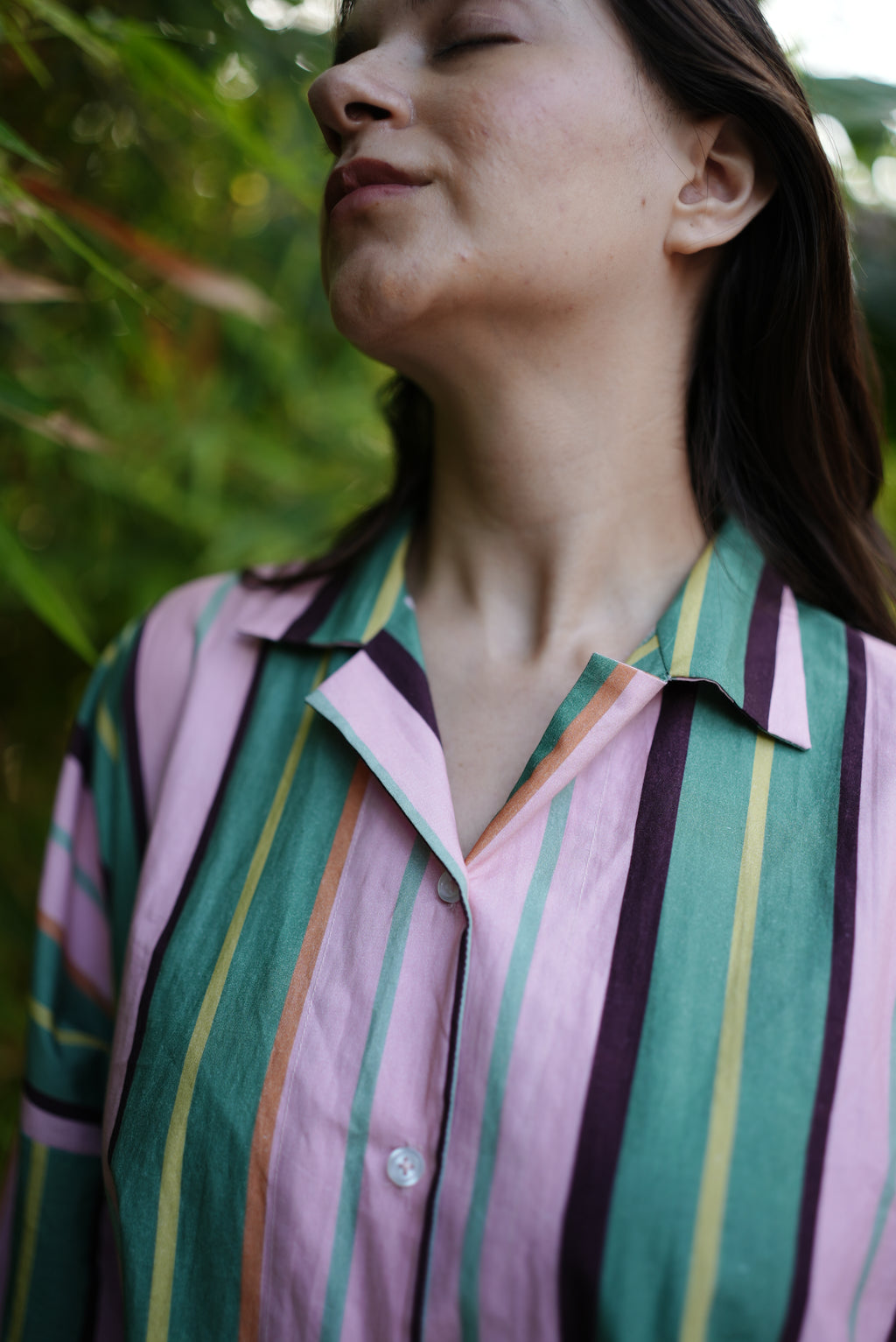 Meadow Stripe Cotton Shirt Dress