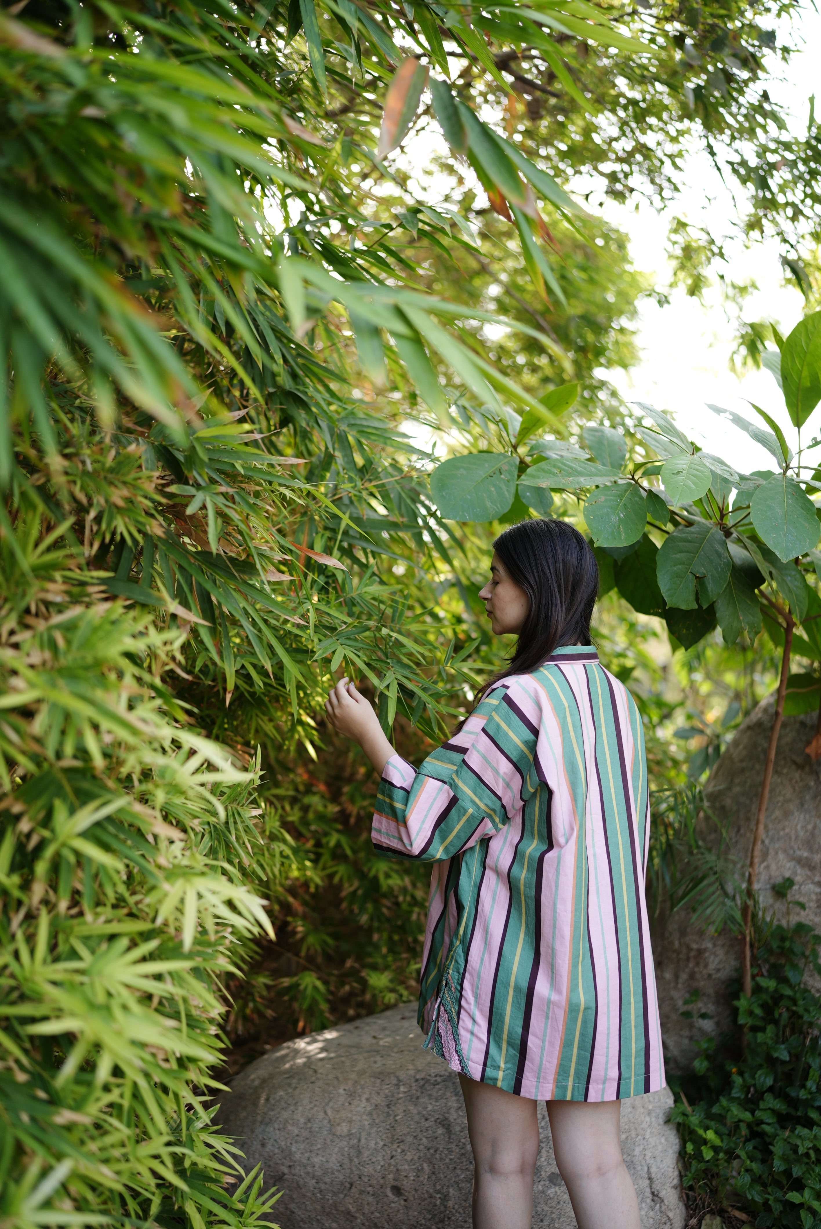 Meadow Stripe Cotton Shirt Dress