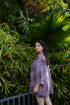 Mosaic Print Cotton Shirt Dress