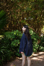 Midnight Trim Cotton Shirt Dress