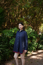 Midnight Trim Cotton Shirt Dress