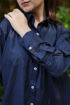 Midnight Trim Cotton Shirt Dress