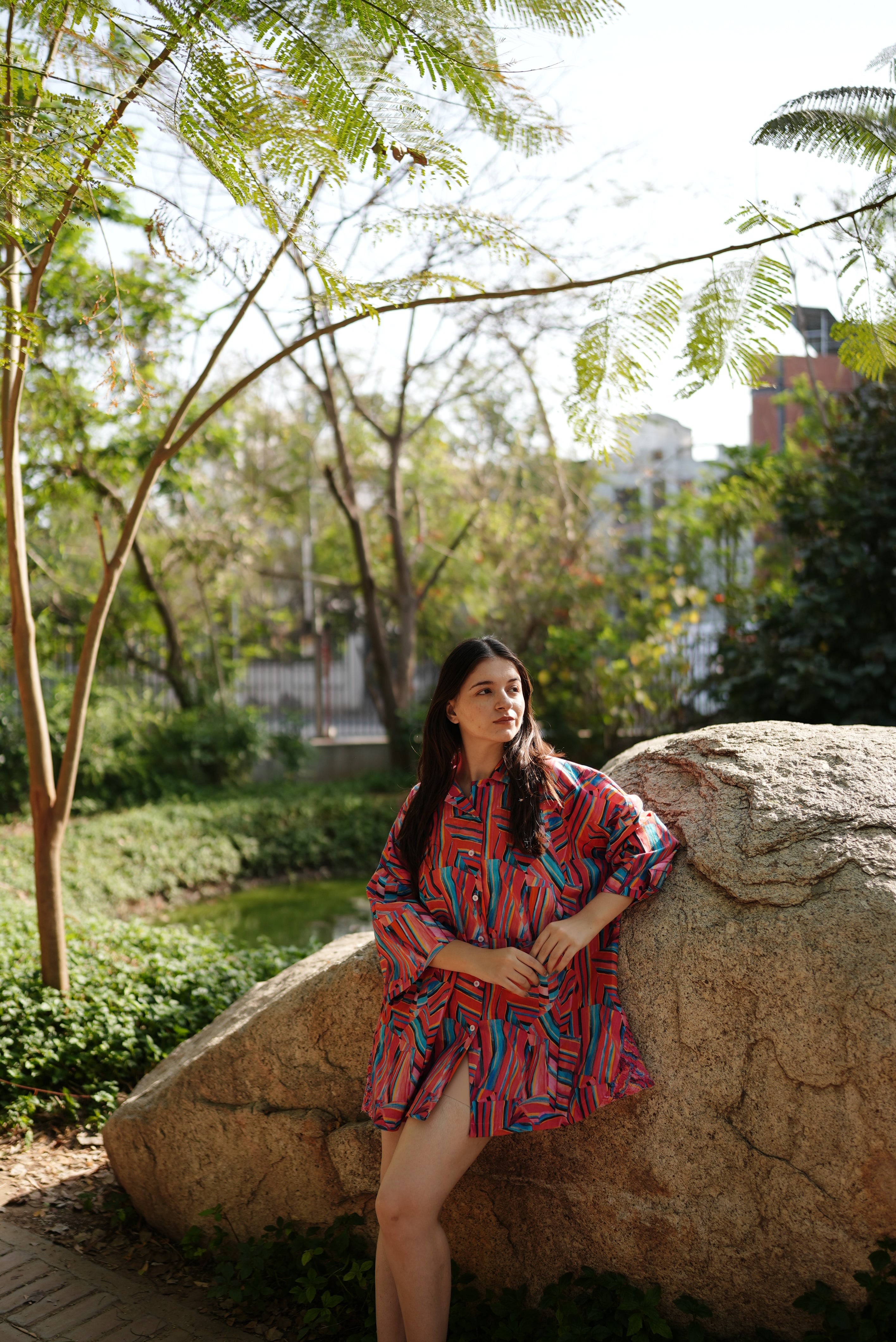 Prism Lines Cotton Dress