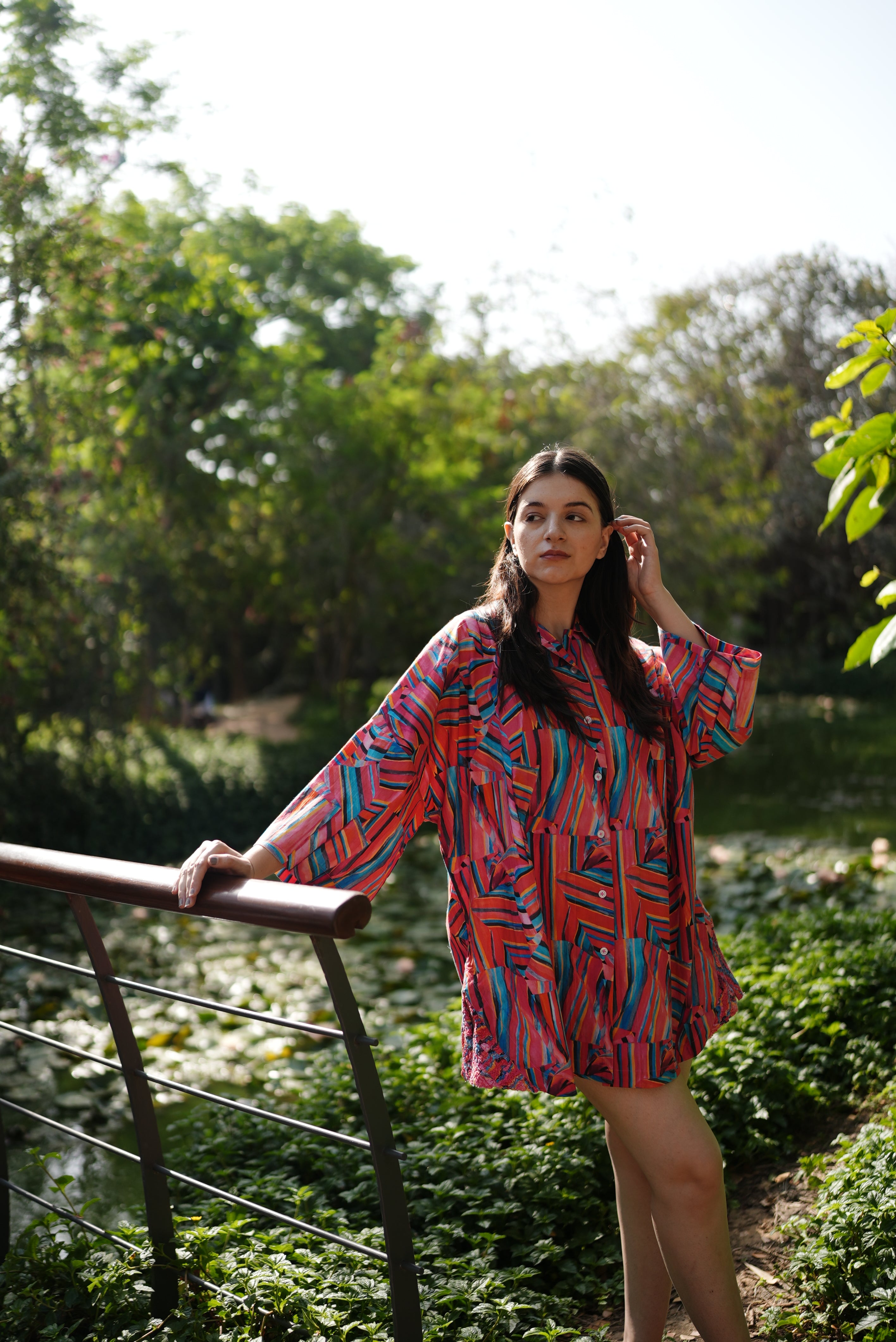 Prism Lines Cotton Dress