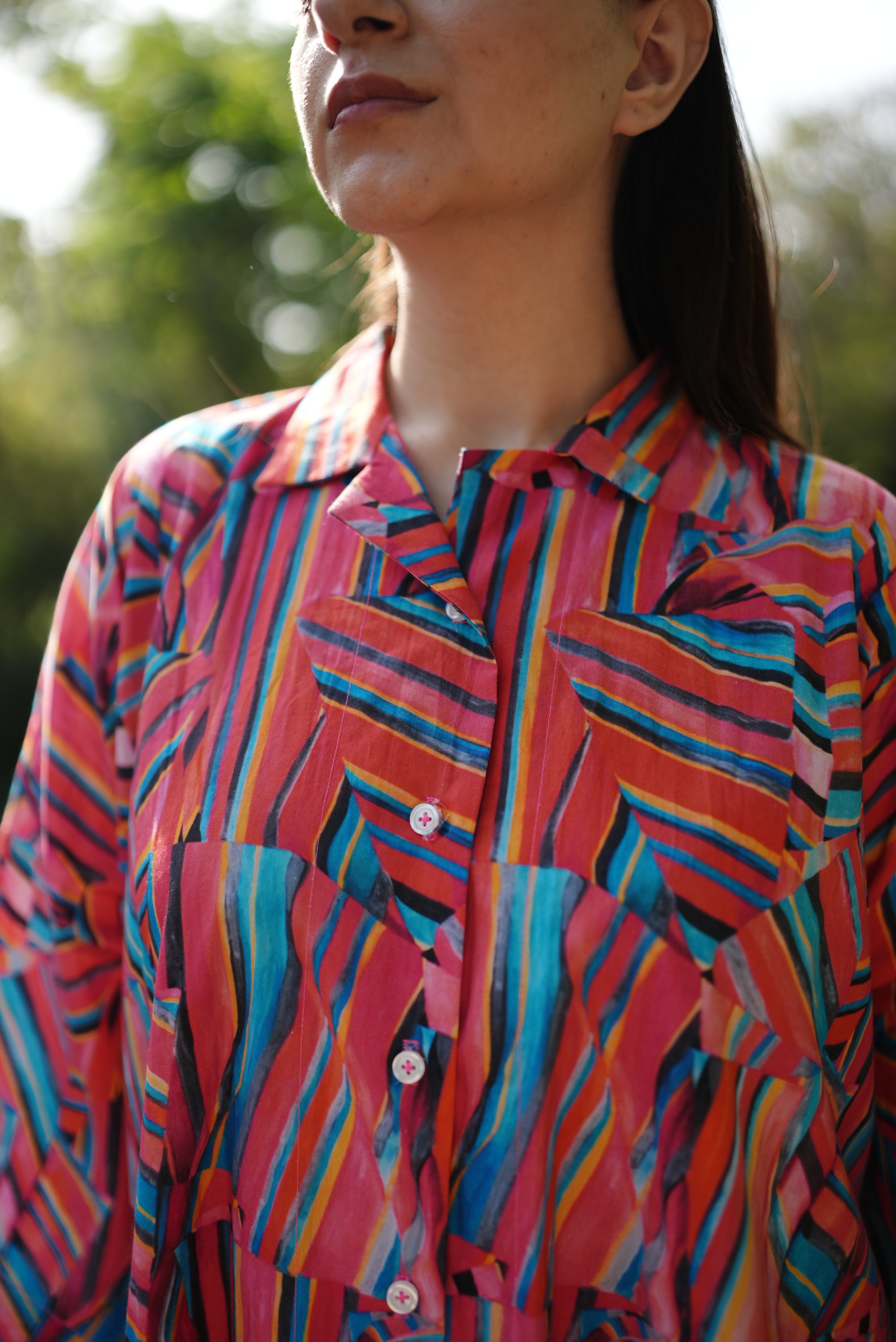 Prism Lines Cotton Dress