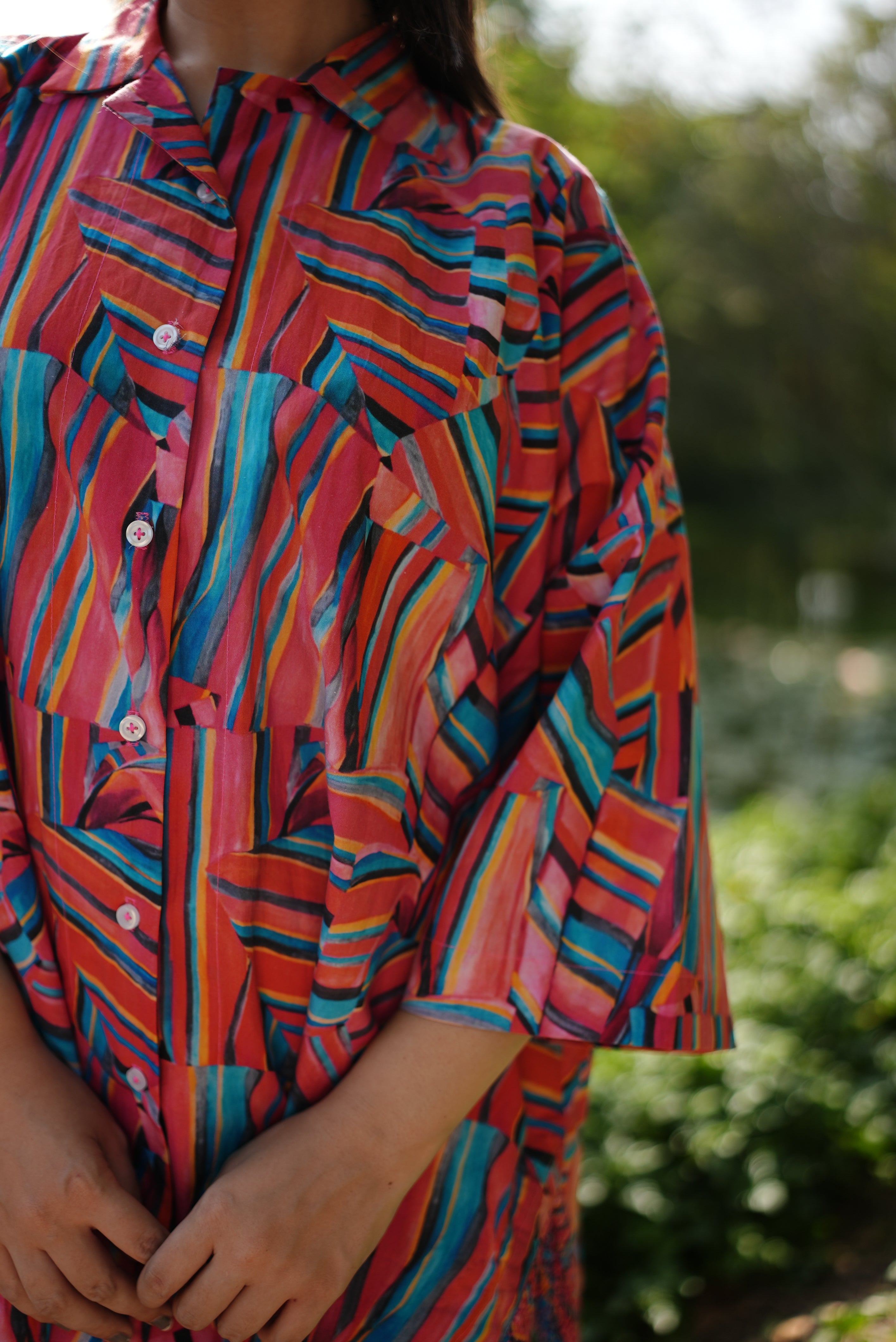 Prism Lines Cotton Dress