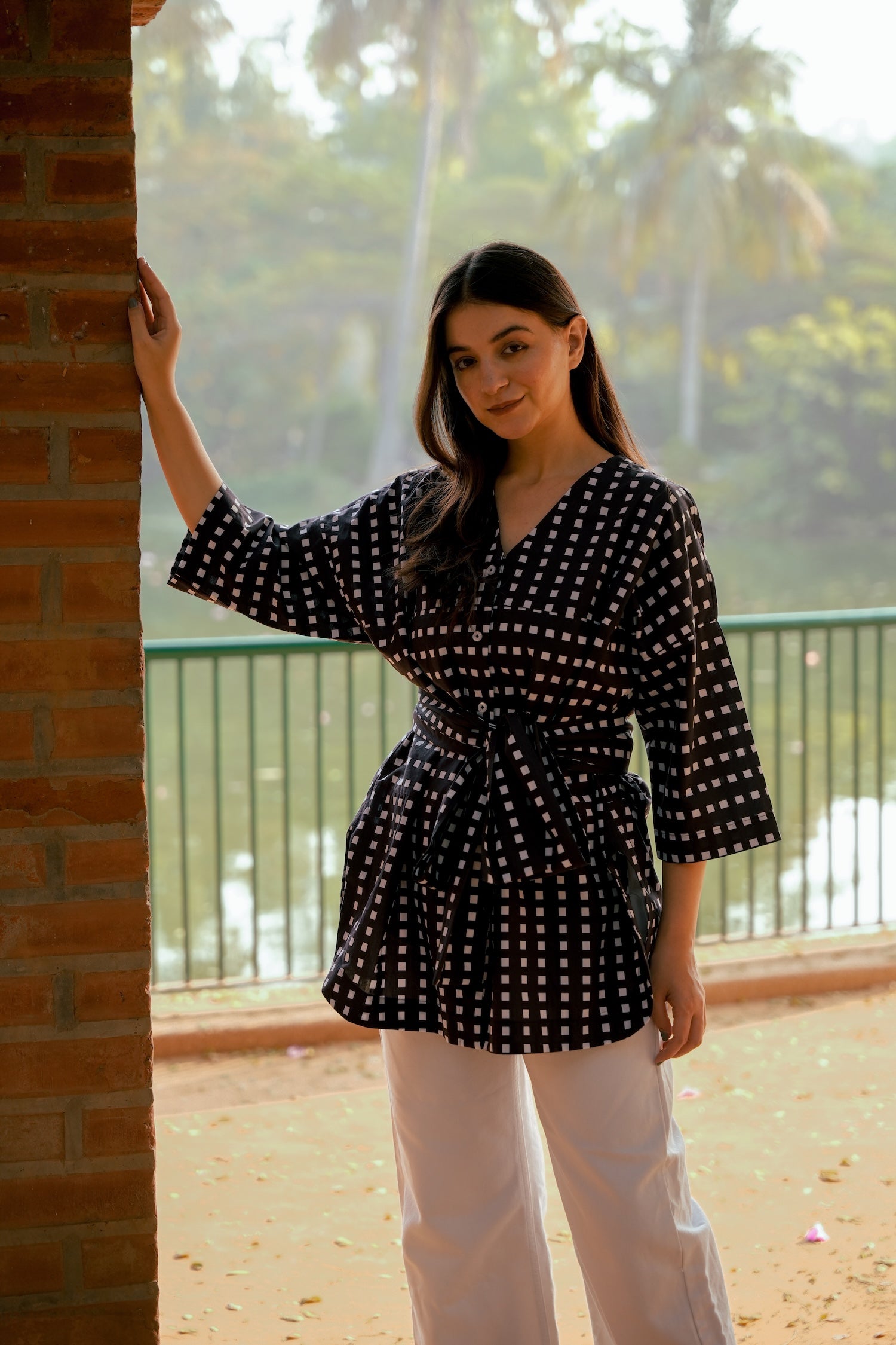 Noir Grid Cotton Poplin Shirt