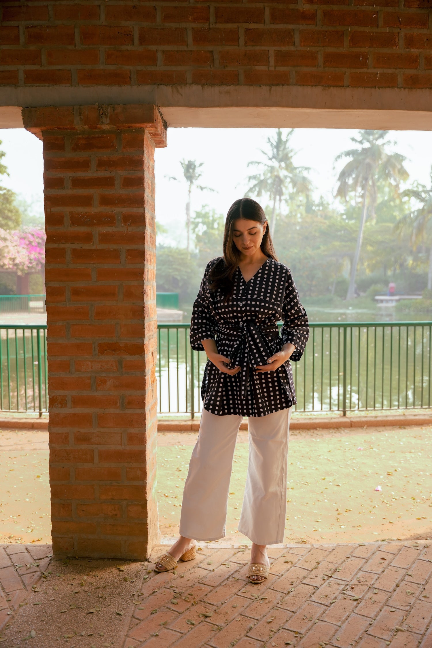 Noir Grid Cotton Poplin Shirt