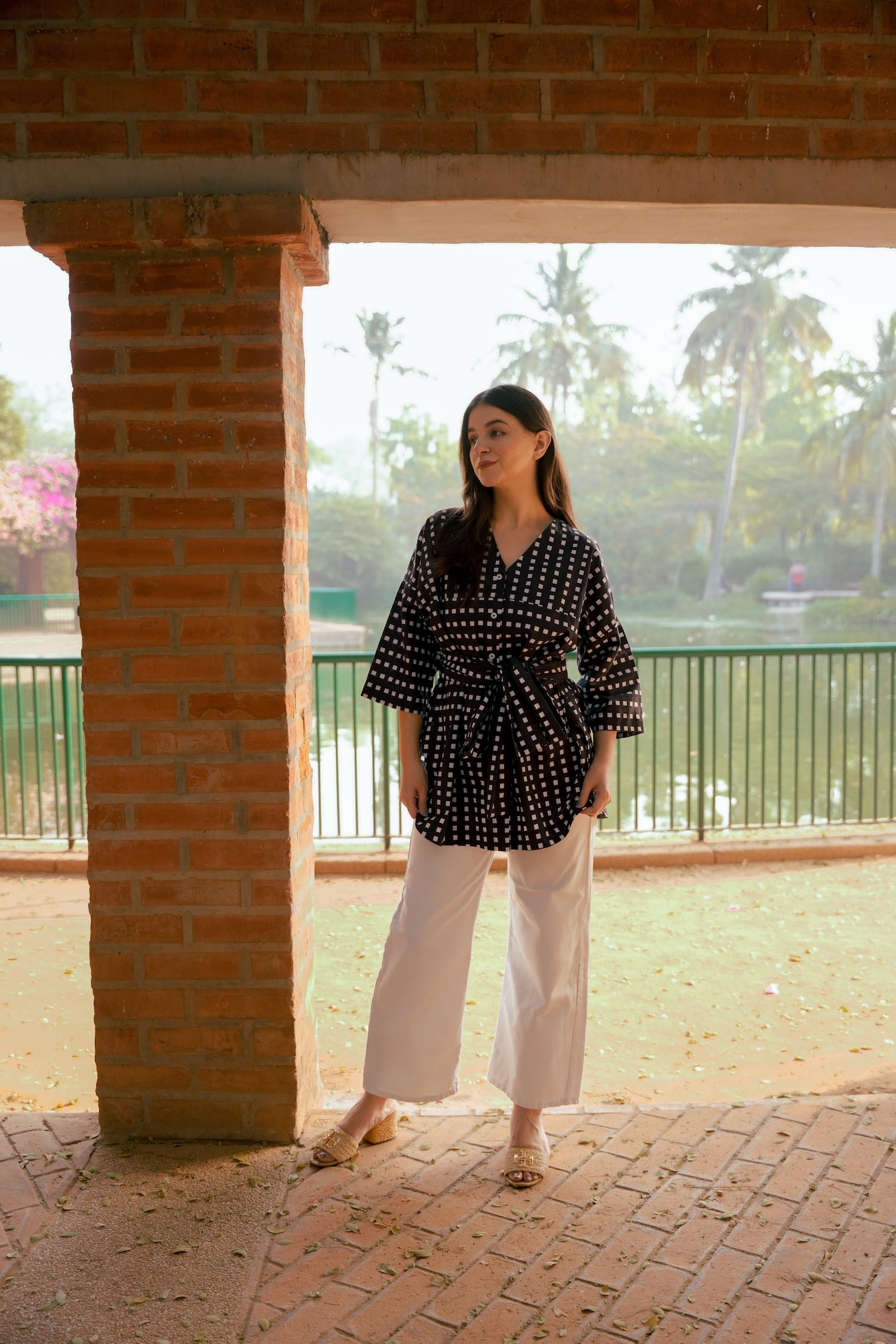 Noir Grid Cotton Poplin Shirt