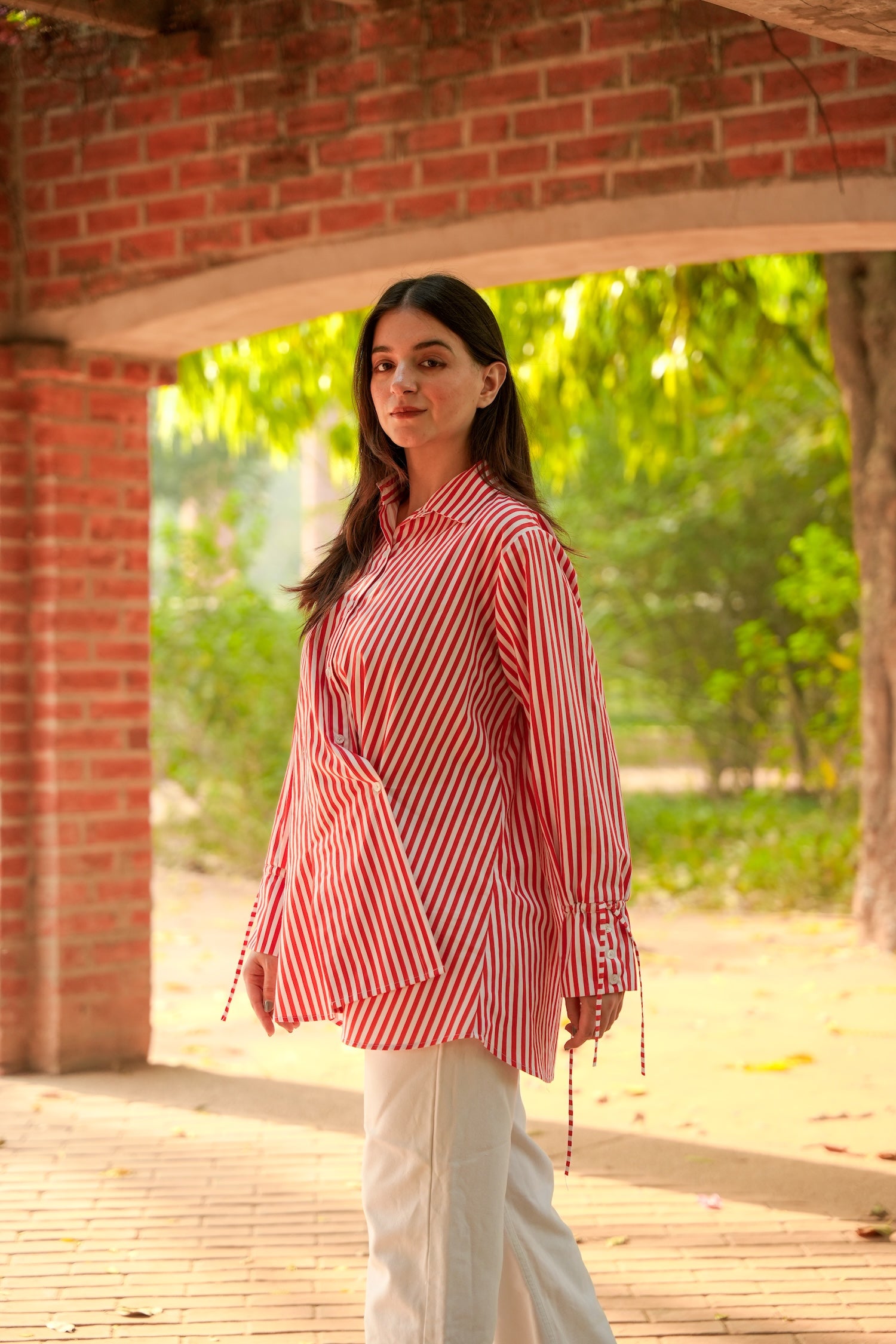 Candy Stripe Cotton Poplin Shirt