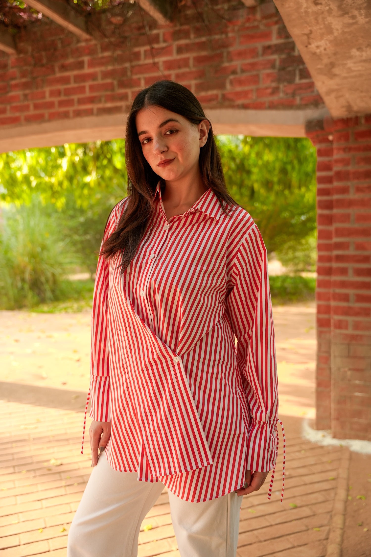 Candy Stripe Cotton Poplin Shirt