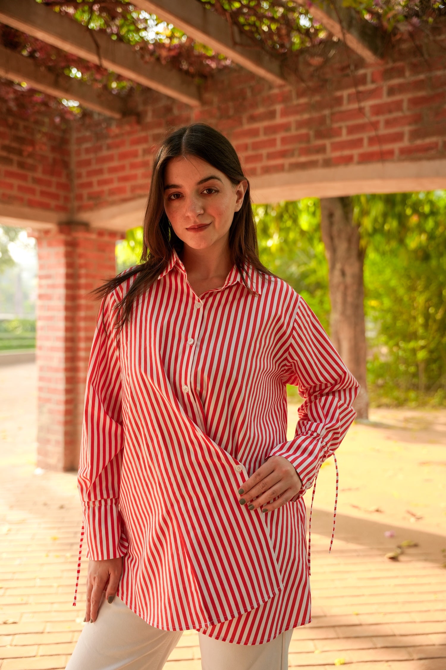 Candy Stripe Cotton Poplin Shirt