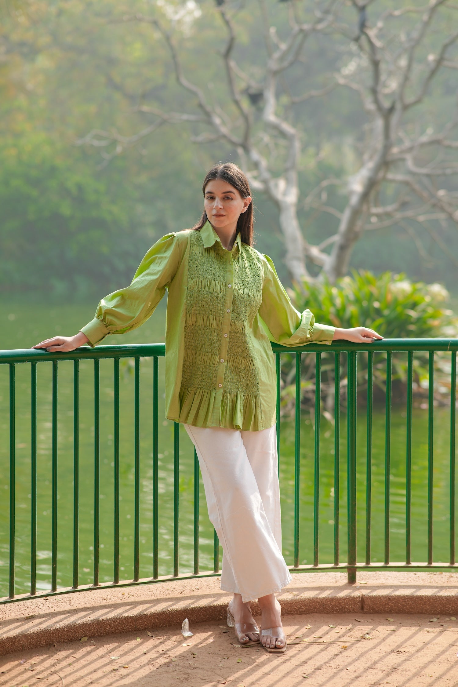 Fern Smocked Cotton Shirt