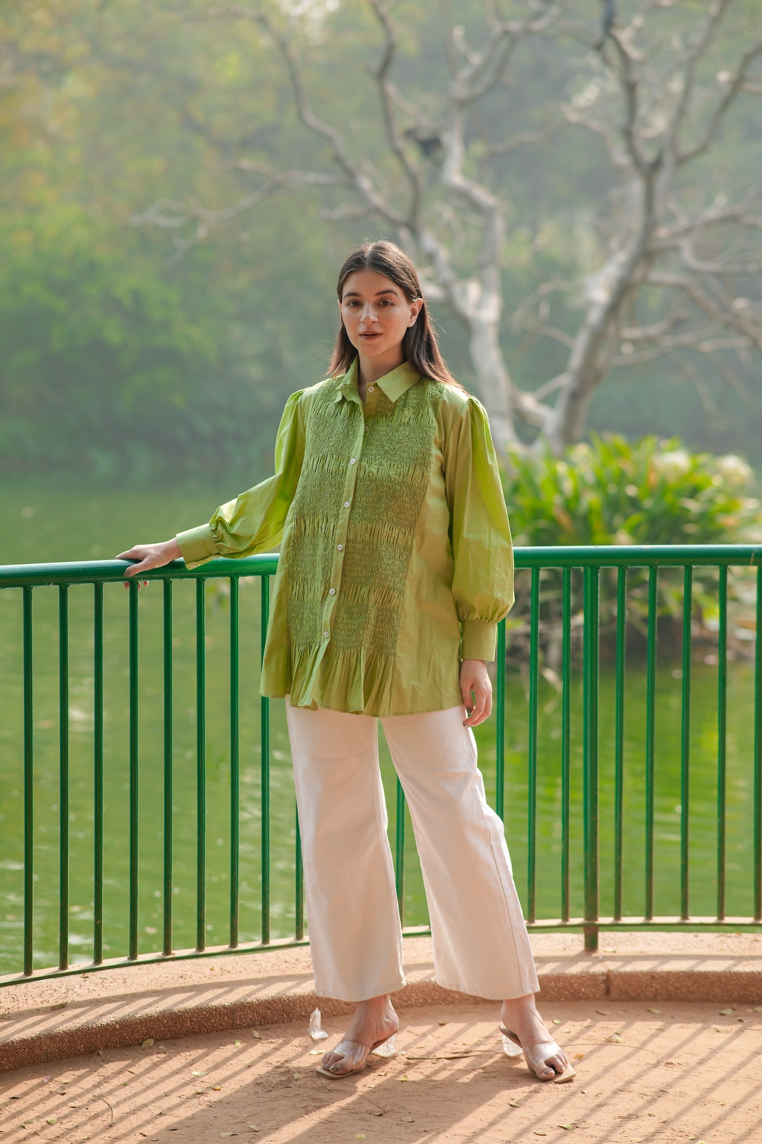 Fern Smocked Cotton Shirt