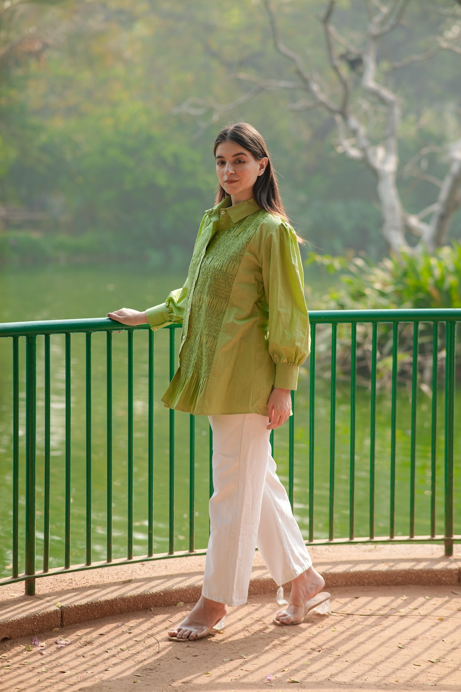 Fern Smocked Cotton Shirt