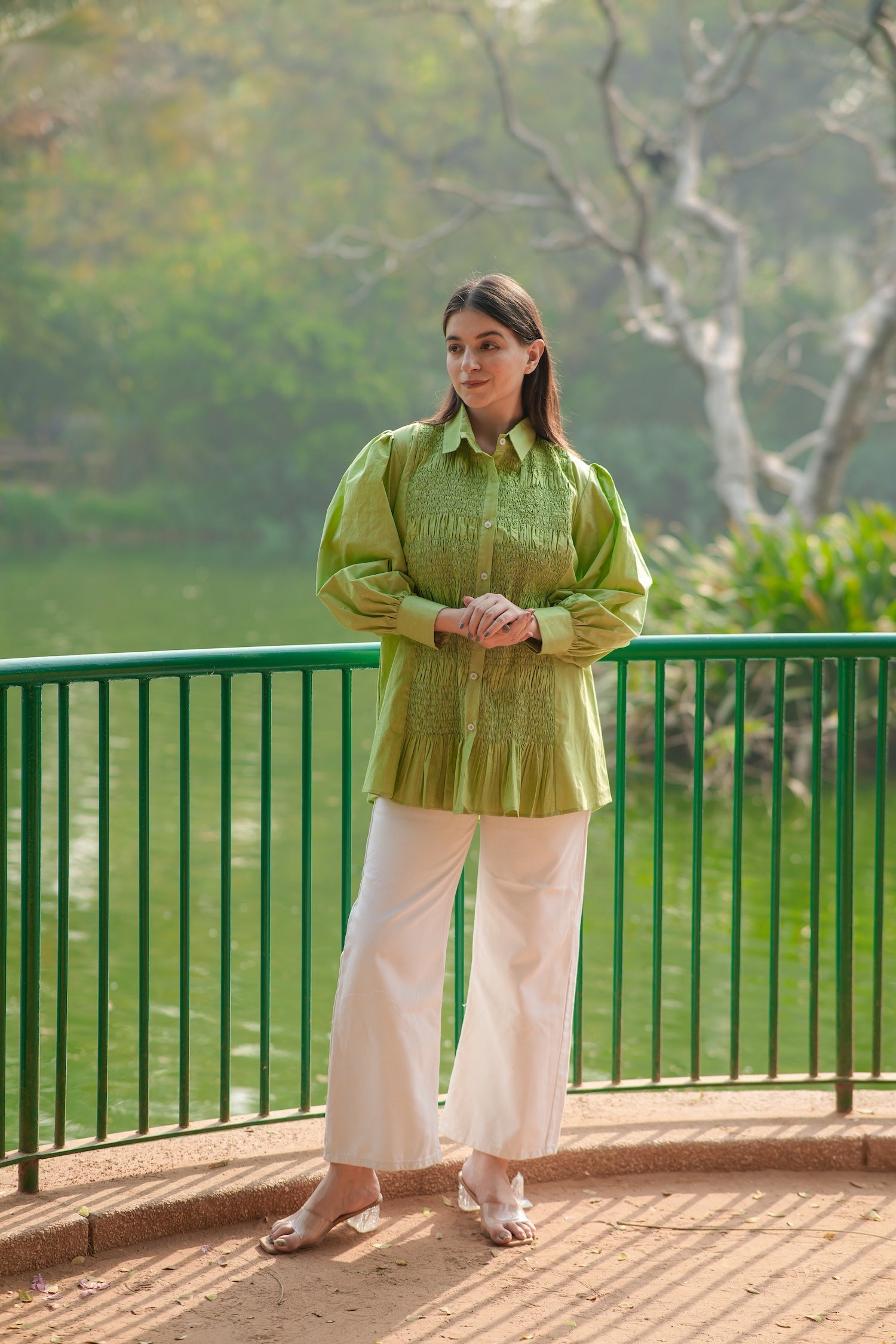 Fern Smocked Cotton Shirt