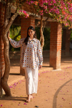 Celestial Grid Cotton Poplin Shirt