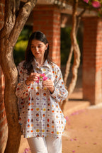 Celestial Grid Cotton Poplin Shirt