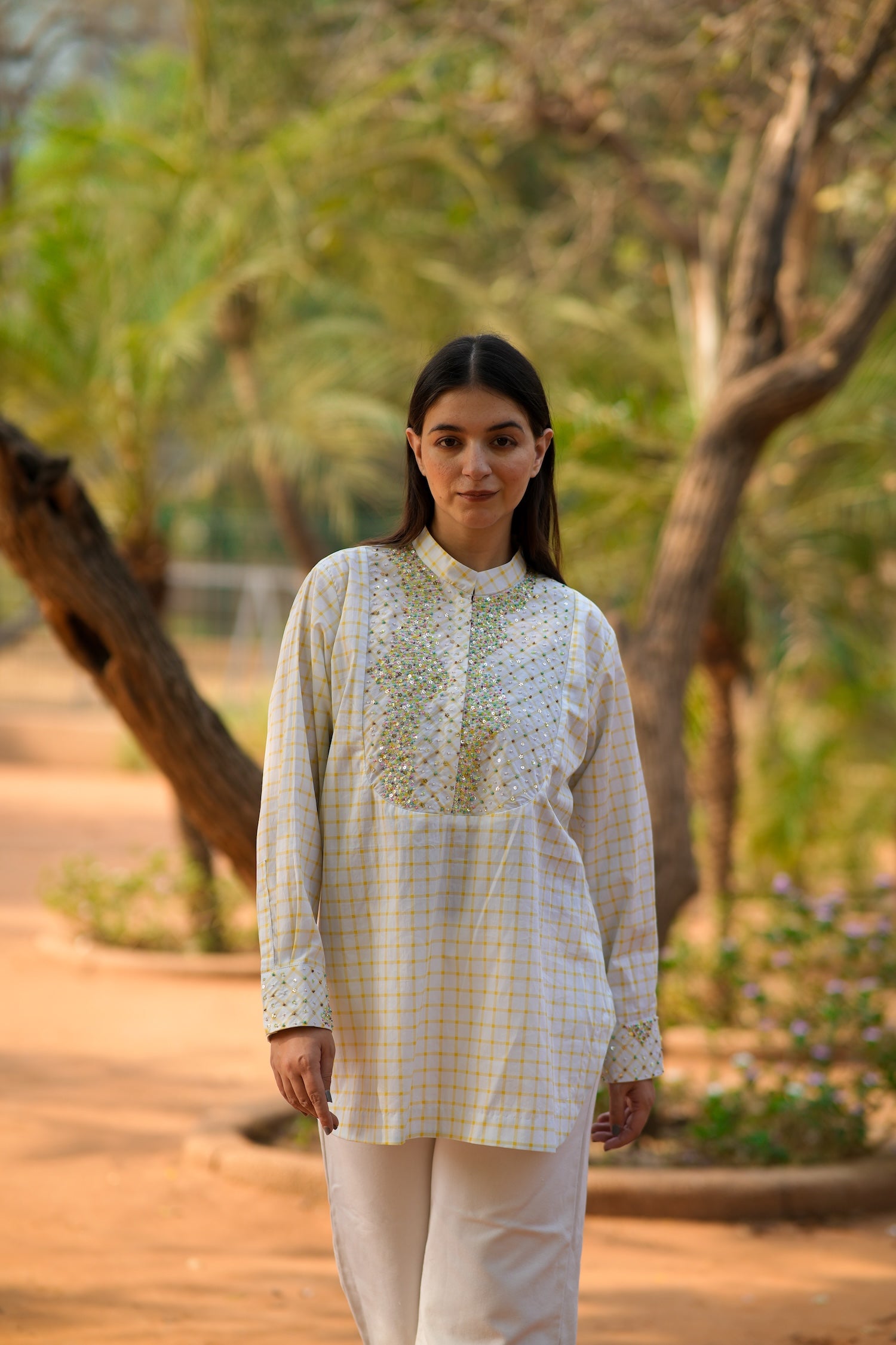 Aurora Check Embellished Shirt