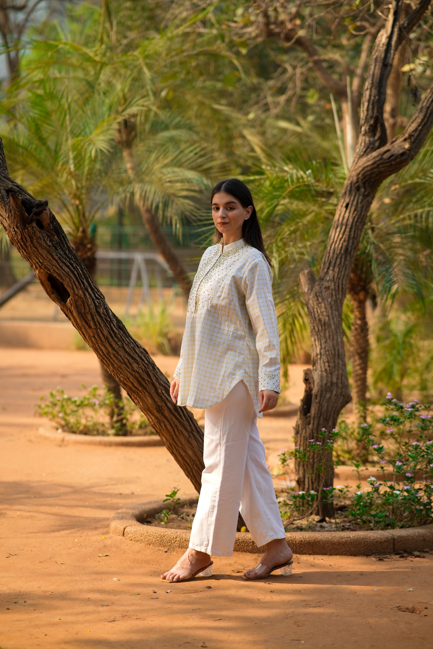 Aurora Check Embellished Shirt