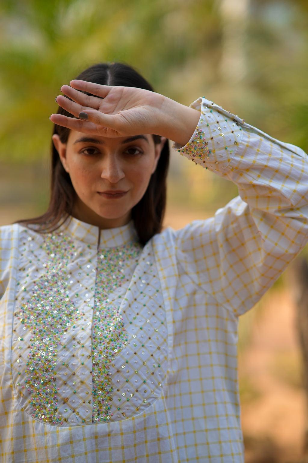 Aurora Check Embellished Shirt