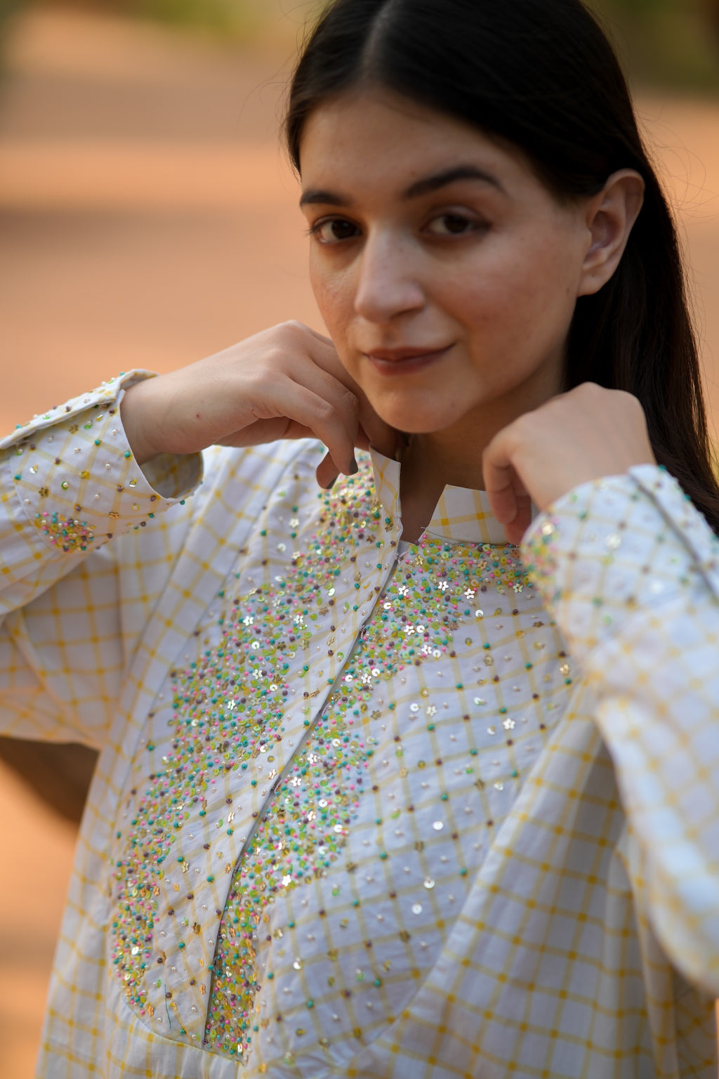 Aurora Check Embellished Shirt