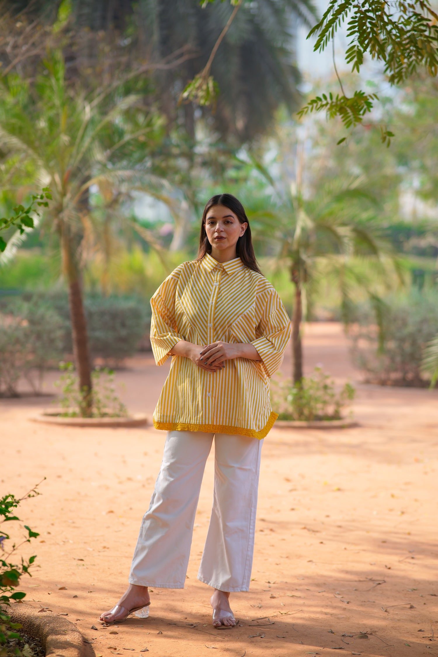Saffron Stripe Cotton Poplin Shirt
