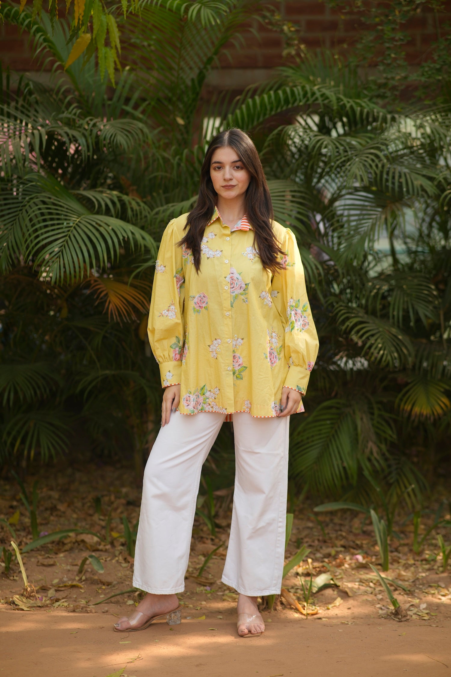 Sunbeam Floral Embroidered Cotton Shirt