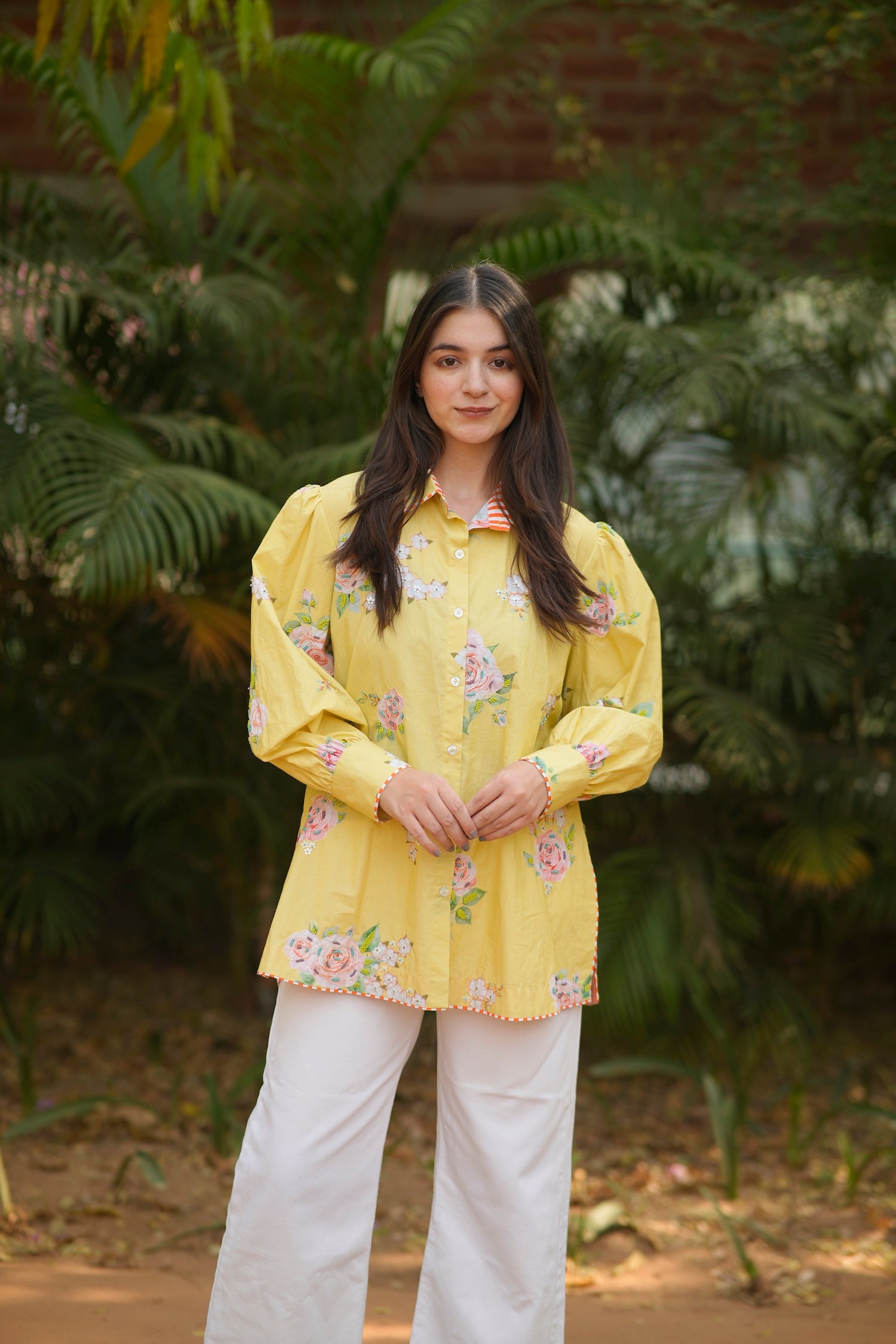 Sunbeam Floral Embroidered Cotton Shirt