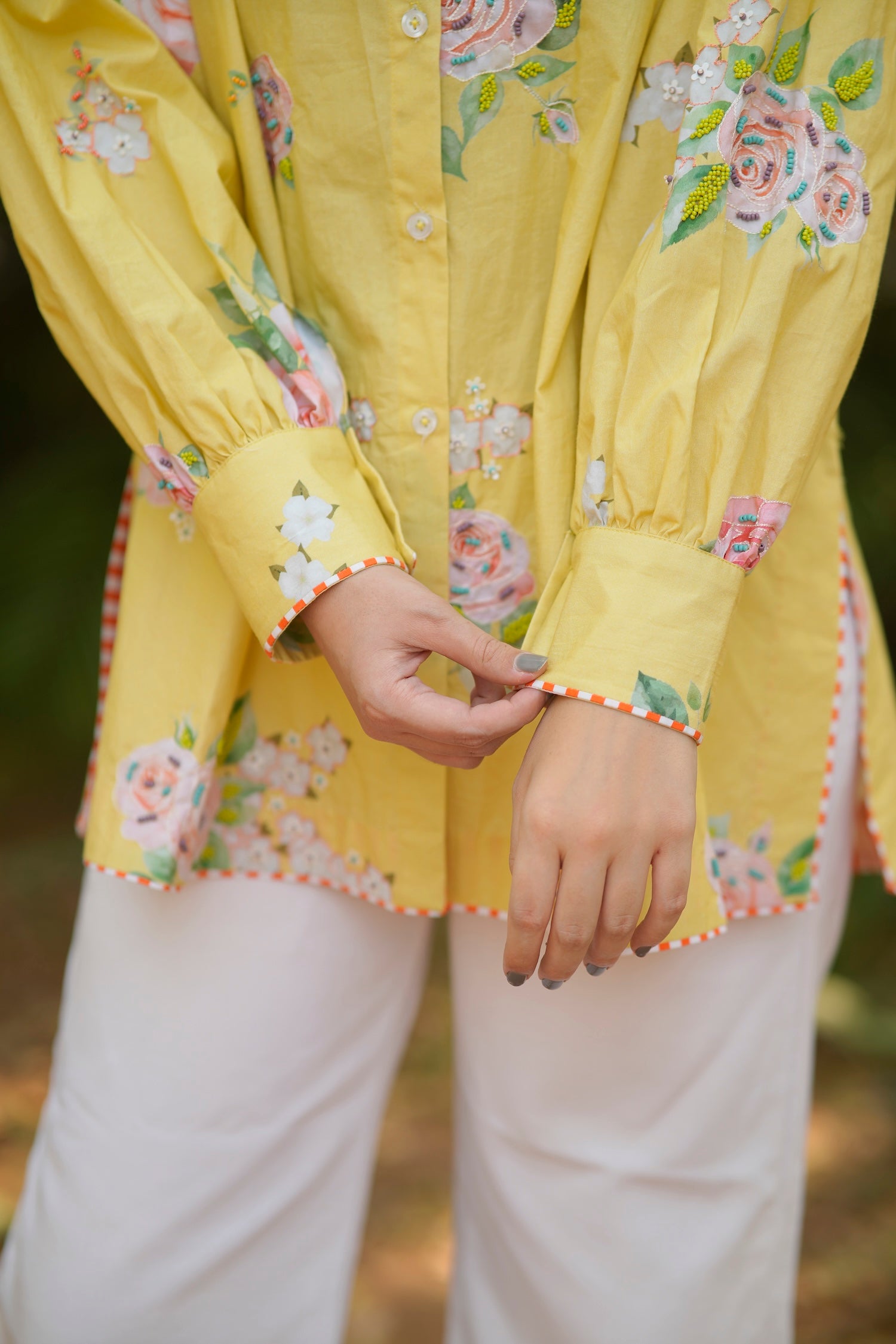 Sunbeam Floral Embroidered Cotton Shirt
