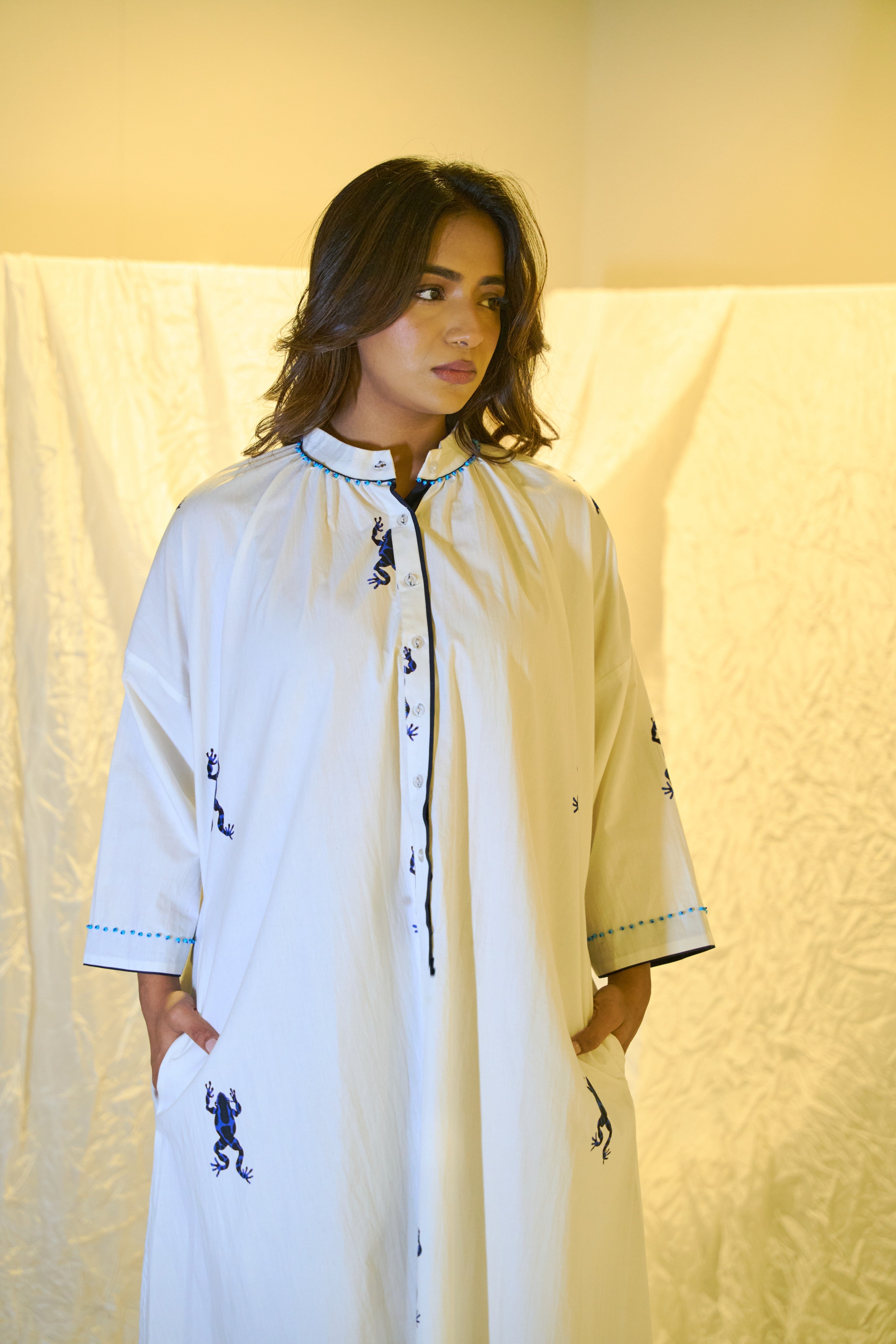 Cotton Beadwork Maxi Dress