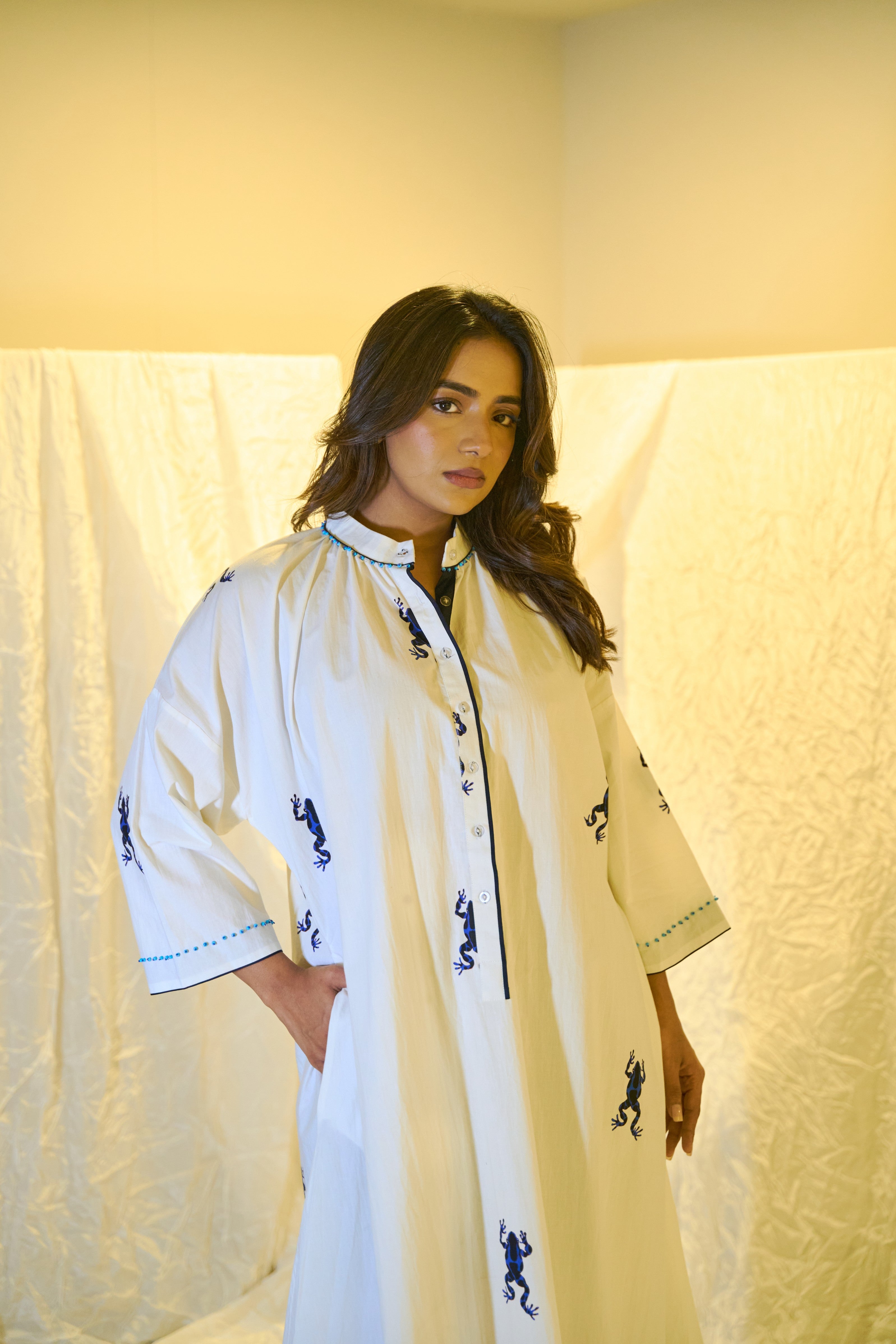 Cotton Beadwork Maxi Dress