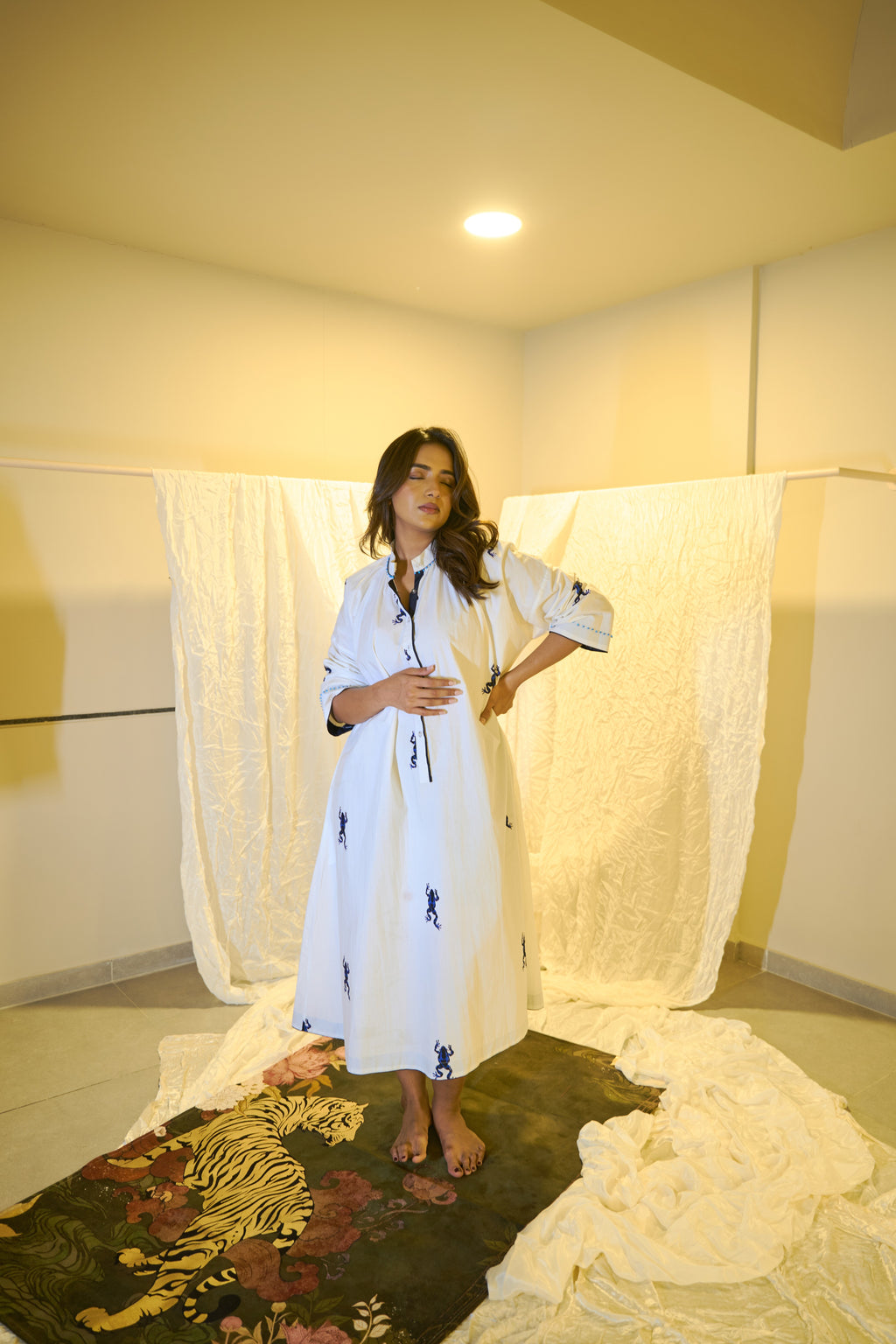 Cotton Beadwork Maxi Dress