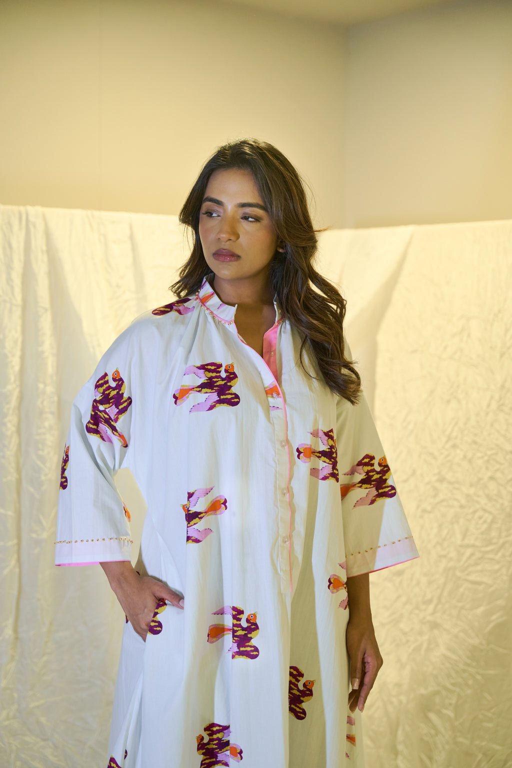 Cotton Beadwork Maxi Dress.