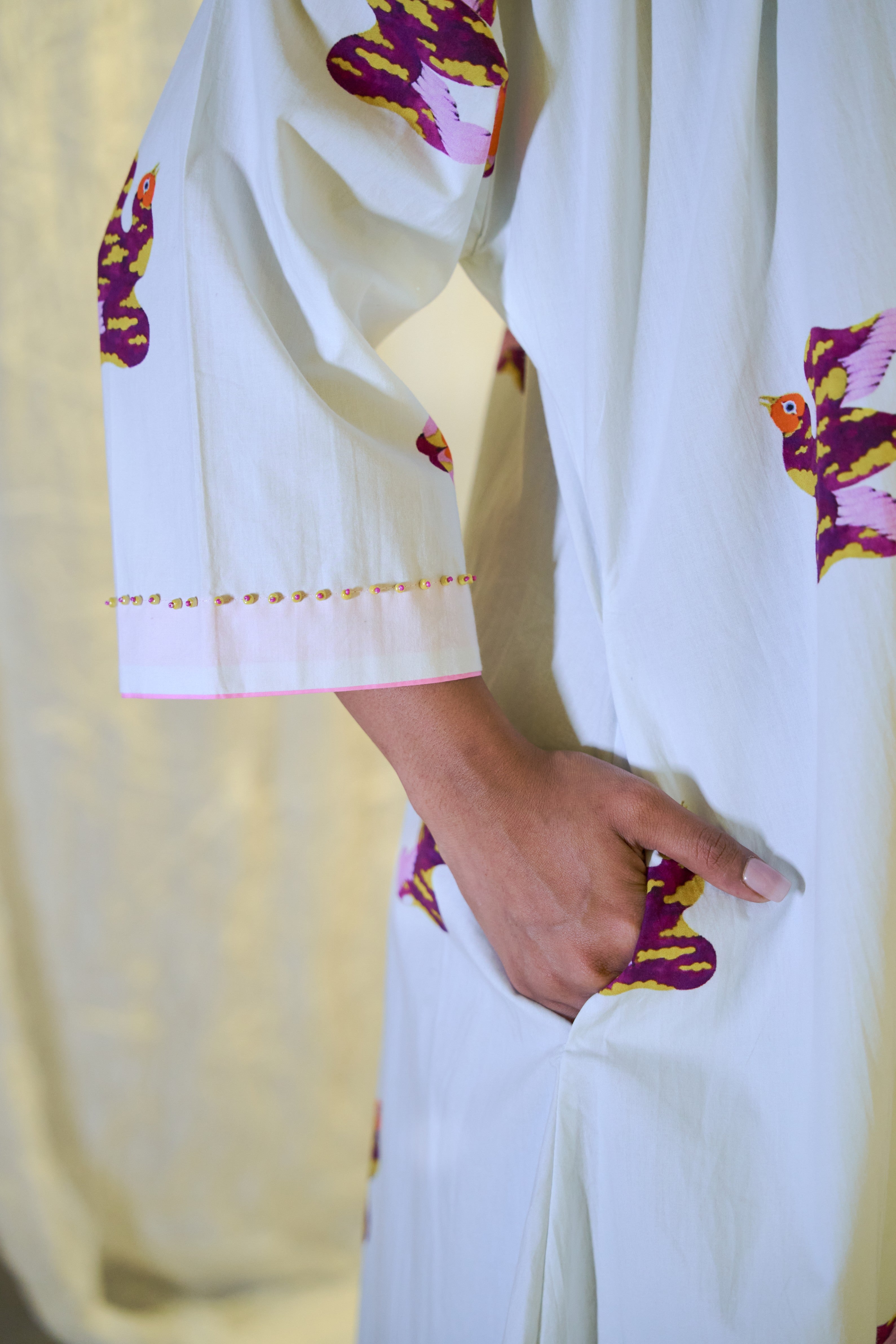 Cotton Beadwork Maxi Dress.