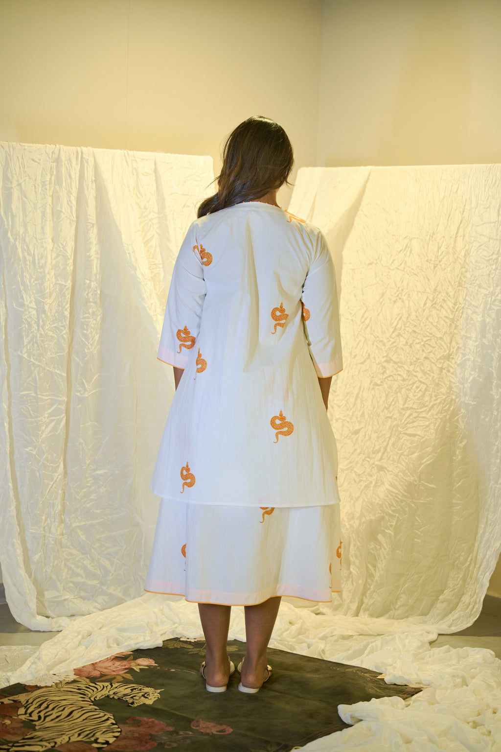 Cotton Bead Work Skirt Set