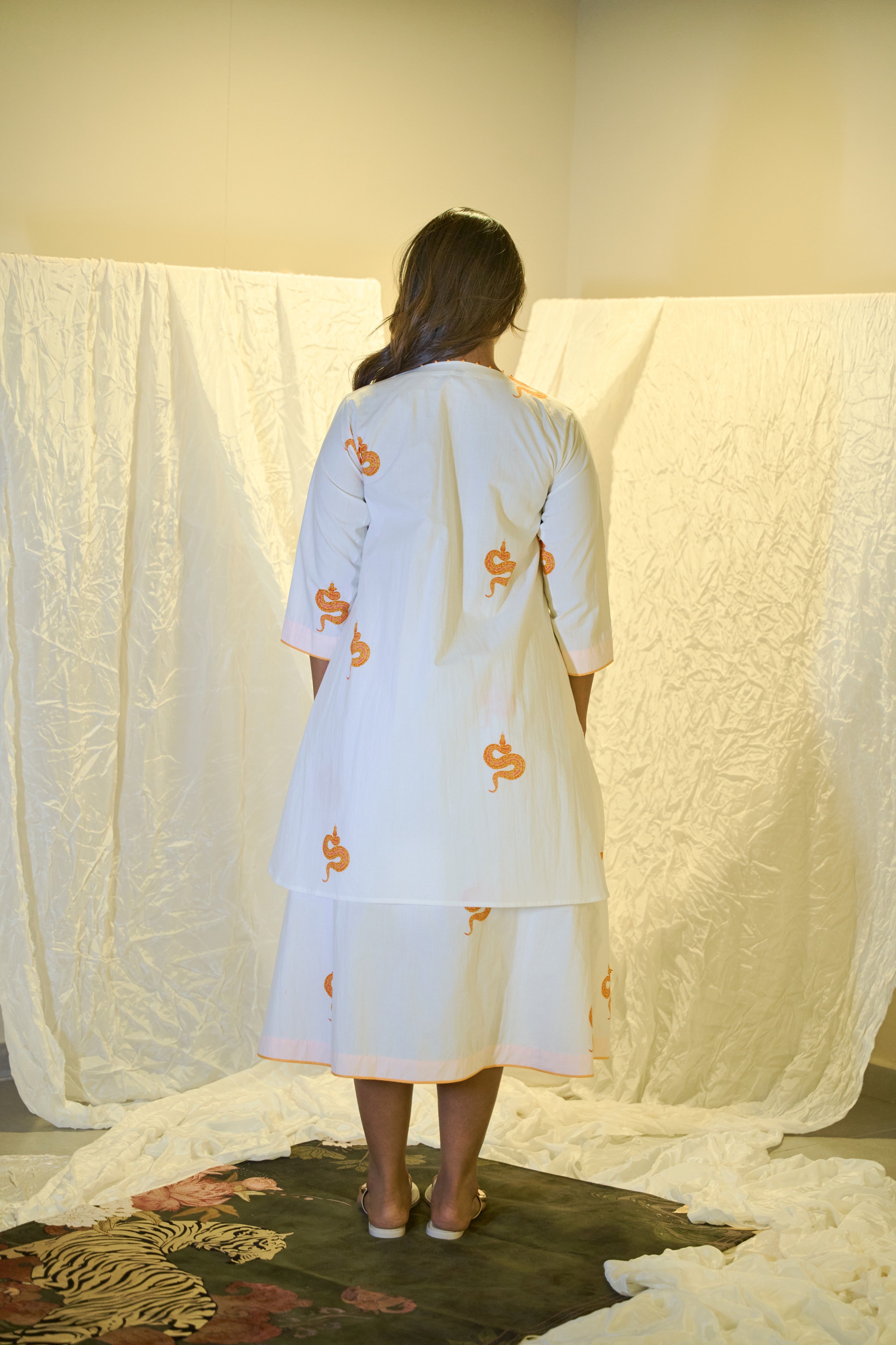 Cotton Bead Work Skirt Set