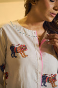 Animal Motif Printed Cotton Kurta Set